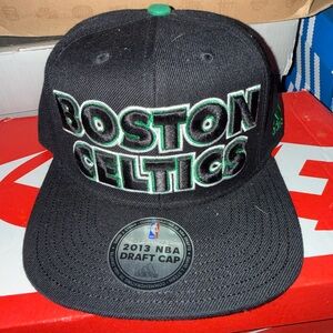adidas Black Boston Celtics Snapback Hat with Green Accents